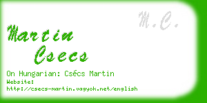 martin csecs business card