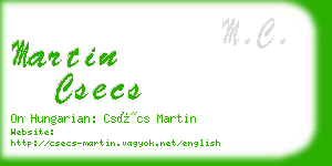 martin csecs business card